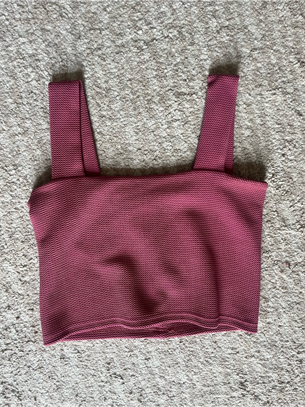 Canadian designer Mercedes Morin Square-Neck Crop Tank Top in Deep Mauve